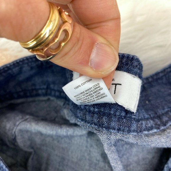 Ann Taylor Loft Chambray Ruffle Above Knee Skirt 0 - Picture 4 of 6